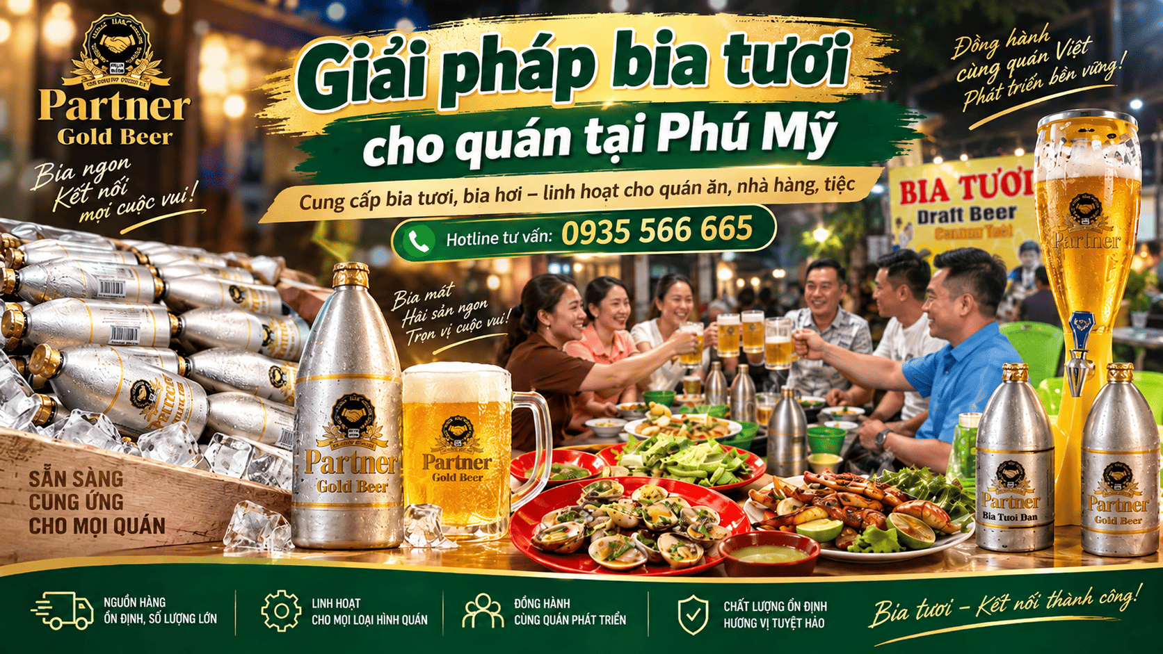 Hệ thống vòi rót bia tươi cho quán tại Nhơn Trạch