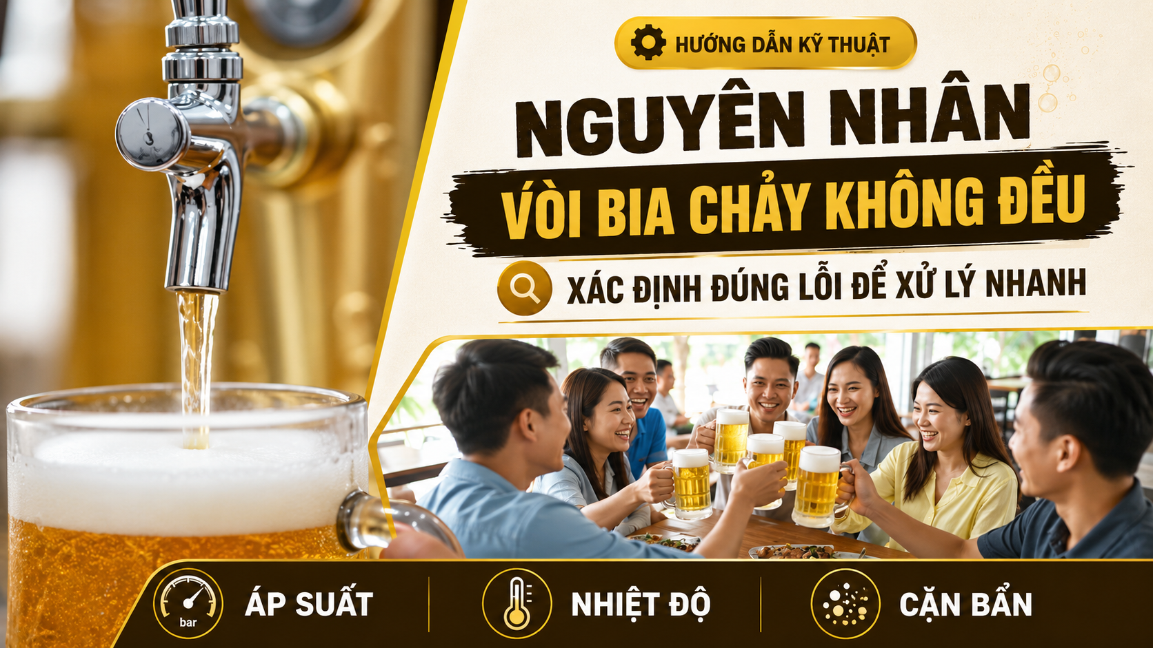 Kiểm tra máy làm lạnh khi dòng bia rót chậm vào giờ cao điểm